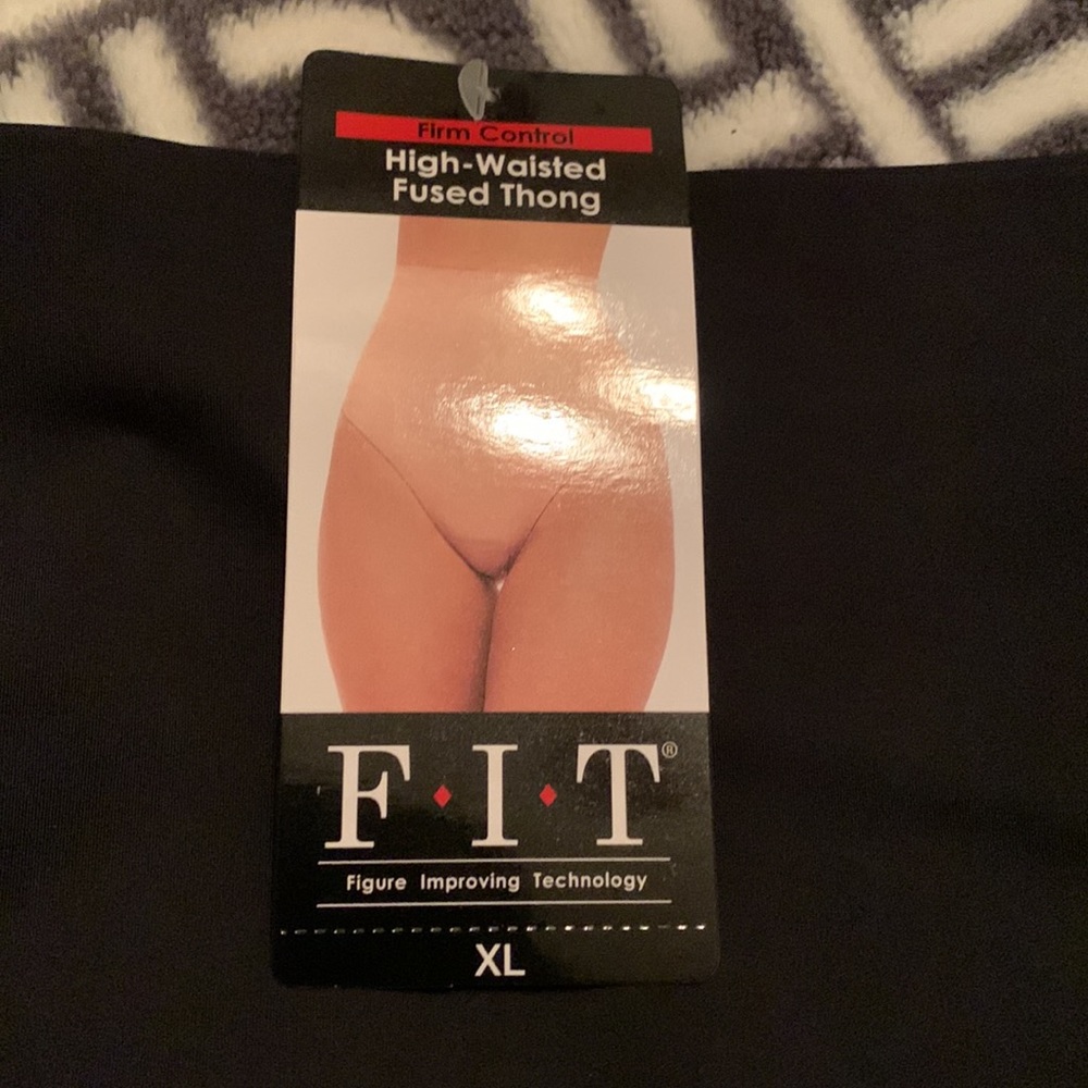 FIT Hight Waisted Fused Thong Black XL - Picture 2 of 6
